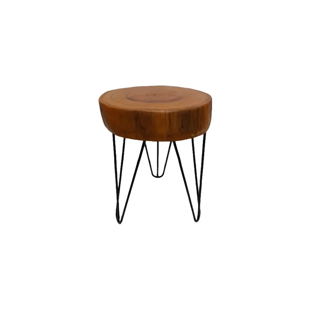Mesa Lateral Tora Rústica · Pé Hairpin Leg
