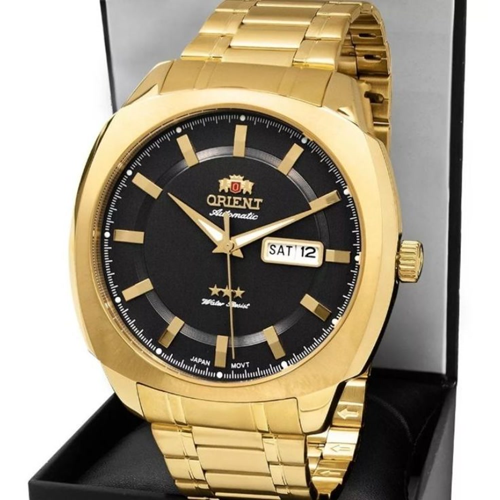 Relógio Orient · Dourado Azul 100m